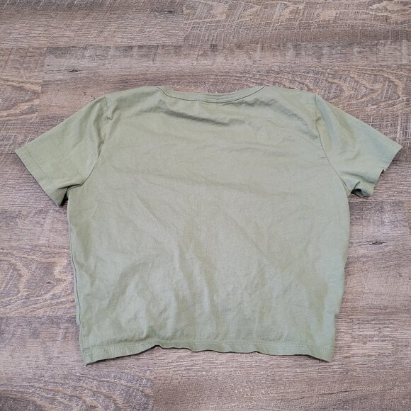 WILFRED FREE | Aritzia Levant T-Shirt Cotton Ruched Crop Top | Sz. S - Picture 5 of 5